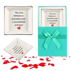 AREOK Gifts For Grandma Gifts From Grandchildren Granddaughter Grandkids - Happy Best Grandma Grandmother Birthday Gifts Ideas From Grandson Unique, Jewelry Ring Trinket Dish Tray 9 AREOK Gifts For Grandma Gifts From Grandchildren Granddaughter Grandkids - Happy Best Grandma Grandmother Birthday Gifts Ideas From Grandson Unique, Jewelry Ring Trinket Dish Tray -Songmics Furniture Shop 51uTuKDdtYL