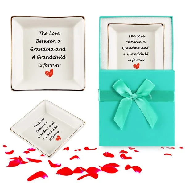 AREOK Gifts For Grandma Gifts From Grandchildren Granddaughter Grandkids - Happy Best Grandma Grandmother Birthday Gifts Ideas From Grandson Unique, Jewelry Ring Trinket Dish Tray 3 AREOK Gifts For Grandma Gifts From Grandchildren Granddaughter Grandkids - Happy Best Grandma Grandmother Birthday Gifts Ideas From Grandson Unique, Jewelry Ring Trinket Dish Tray - Image 3