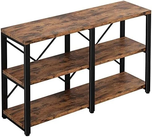 IRONCK Rustic Entryway Console Table, Long Hallway Table 47in 3-Tier, TV Stand Entertainment Center Media Stand For Living Room, Industrial Style, Vintage Brown 6 IRONCK Rustic Entryway Console Table, Long Hallway Table 47in 3-Tier, TV Stand Entertainment Center Media Stand For Living Room, Industrial Style, Vintage Brown - Image 6