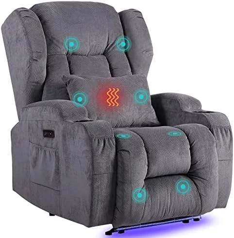 SAMERY Electric Power Recline Chair Loveseat RV Sofa With Console + Single Massage Recliner Chairs, Double Recliner 2-Seater RV Couch Home Theater Seating With USB Charging/Lighting/Cup Holders 9 SAMERY Electric Power Recline Chair Loveseat RV Sofa With Console + Single Massage Recliner Chairs, Double Recliner 2-Seater RV Couch Home Theater Seating With USB Charging/Lighting/Cup Holders - Image 9