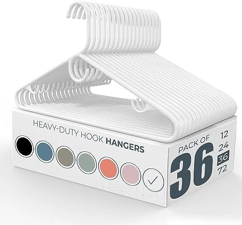 Neaties Heavy Duty Plastic Hangers Bulk Strap Hooks (12 To 72 Pack Available Or Hangers 36 Pack) Strong Clothes Hangers Bulk | Coat Hangers Plastic, Hangers Heavy Duty, Plastic Hanger (White 36 Pack) 8 Neaties Heavy Duty Plastic Hangers Bulk Strap Hooks (12 To 72 Pack Available Or Hangers 36 Pack) Strong Clothes Hangers Bulk | Coat Hangers Plastic, Hangers Heavy Duty, Plastic Hanger (White 36 Pack) - Image 8