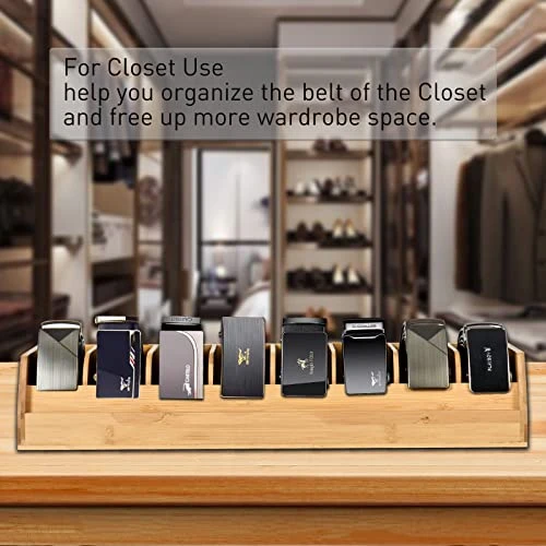 Wisehero Bamboo Belt Organizer Box, 8 Compartments Belt Display Rack, Belt Organizer For Closet, Drawer And Wall, Belt Storage Holder For Men Women 2 Wisehero Bamboo Belt Organizer Box, 8 Compartments Belt Display Rack, Belt Organizer For Closet, Drawer And Wall, Belt Storage Holder For Men Women - Image 2