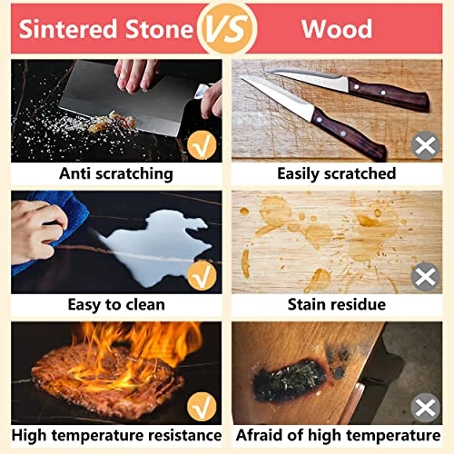 Dining Table 47" Rectangular Black Kitchen Table With Sintered Stone Table Top And Metal Legs Modern Dinner Table For Dining Room 4 Dining Table 47" Rectangular Black Kitchen Table With Sintered Stone Table Top And Metal Legs Modern Dinner Table For Dining Room - Image 4