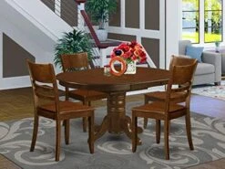 EAST WEST FURNITURE 7 Pc Kenley Dining Table With A 18 Inch Leaf And 6 Hard Wood Kitchen Chairs In Espresso . -Songmics Furniture Shop 51v5EKdlvL. AC