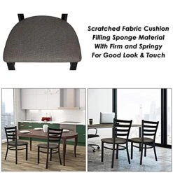 LUCKYERMORE Heavy Duty Metal Dining Room Chair Set Of 2 Upholstered Vinyl Leather Kitchen Chairs With Ergonomic Ladder Back,500lbs Weight Capacity Comfortable Cushion For Home Restaurant -Songmics Furniture Shop 51v5UfV7R4S