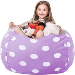 Wekapo Stuffed Animal Storage Bean Bag Chair Cover For Kids | Stuffable Zipper Beanbag For Organizing Children Plush Toys Large Premium Cotton Canvas -Songmics Furniture Shop 51vCCaRAhAL. AC