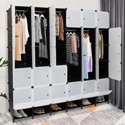 VINGLI Portable Closet Wardrobe, Cube Storage Organizer, Plastic Storage Closet, Shelf Unit, DIY Cube Shelves With Doors And Hanging Rods, 36 Cubes 18 VINGLI Portable Closet Wardrobe, Cube Storage Organizer, Plastic Storage Closet, Shelf Unit, DIY Cube Shelves With Doors And Hanging Rods, 36 Cubes -Songmics Furniture Shop 51vKlyIM0XL. AC