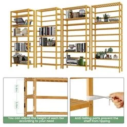 VIAGDO Bamboo Bathroom Shelf, 6-Tier Adjustable Tall Bookshelf, Multifunctional Storage Rack Freestanding Shelving Unit For Bathroom, Living Room, Bedroom, Kitchen, Laundry Room 13 VIAGDO Bamboo Bathroom Shelf, 6-Tier Adjustable Tall Bookshelf, Multifunctional Storage Rack Freestanding Shelving Unit For Bathroom, Living Room, Bedroom, Kitchen, Laundry Room -Songmics Furniture Shop 51vNdfMBLoL