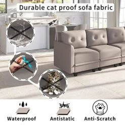 LLappuil Modular Sectioanl Sofa 9 Seater Oversized Couch With Storage U Shape Sectional With Ottoman, Waterproof Anti-Scratch Antistatic, Brown -Songmics Furniture Shop 51vPXN30eDL 1