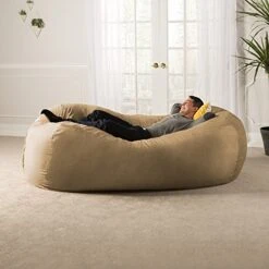 Jaxx 7 Foot Giant Bean Bag Sofa, Camel -Songmics Furniture Shop 51vZbTbkesL