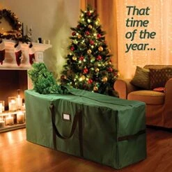 9 Ft Christmas Tree Storage Bag - Waterproof, Heavy-Duty 600D Oxford Christmas Tree Bag - Reinforced Handles, Dual Zipper, Label & Side Pocket - Protection From Dust, Water - Green, 50x15x20″ - Sagler -Songmics Furniture Shop 51veRBcUwJL
