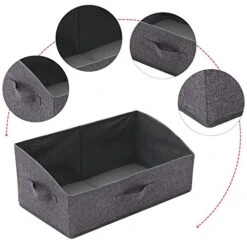 TENABORT 5 Pack Trapezoid Large Foldable Closet Storage Bins With Handle, Fabric Storage Organizer Cube Cloth Containers Linen Box Shelf Baskets For Clothes Clothing Shelves Wardrobe -Songmics Furniture Shop 51vhmttkMaL