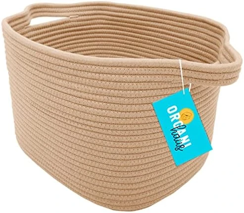 OrganiHaus Woven Basket For Storage | Basket For Shelves | Toy Basket | Throw Blanket Basket For Living Room | Cotton Rope Basket For Storage | Decorative Baby Basket For Towels | Rainbow Basket 14x9 7 OrganiHaus Woven Basket For Storage | Basket For Shelves | Toy Basket | Throw Blanket Basket For Living Room | Cotton Rope Basket For Storage | Decorative Baby Basket For Towels | Rainbow Basket 14x9 - Image 7