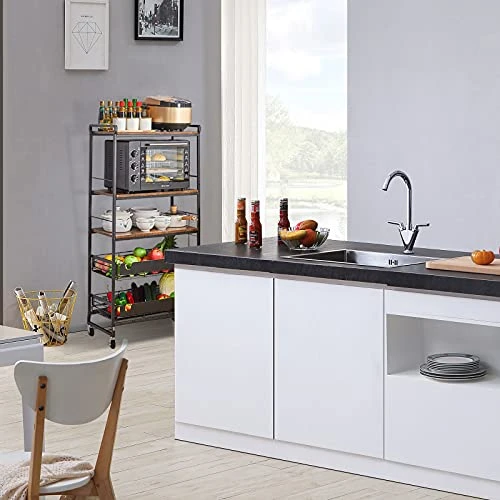 LGXSHOP Kitchen Bread Rack, Vertical Bread Rack, Multipurpose Storage Rack 4 Tier Kitchen Microwave Rack, Kitchen Storage Rack For Spices, Pots And Pans. 6 LGXSHOP Kitchen Bread Rack, Vertical Bread Rack, Multipurpose Storage Rack 4 Tier Kitchen Microwave Rack, Kitchen Storage Rack For Spices, Pots And Pans. - Image 6