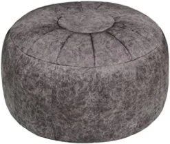 Thgonwid Unstuffed Moroccan Ottoman Pouf Cover, Ottoman Footstool Storage Solution, Bean Bag Chair, Foot Rest, Brown -Songmics Furniture Shop 51vsTH0sEzL. AC
