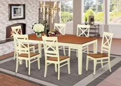 East West Furniture QUIN9-WHI-W Dining Table Set, 9-Piece 17 East West Furniture QUIN9-WHI-W Dining Table Set, 9-Piece -Songmics Furniture Shop 51wHjTZ5EPL. AC