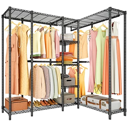 VIPEK L50 Protable Closet Rack Large Corner Freestanding Wardrobe Closet, Multi-Functional L Shaped Clothes Rack Heavy Duty Metal Clothing Rack For Hanging Clothes, Max Load 1150LBS, Black 1 VIPEK L50 Protable Closet Rack Large Corner Freestanding Wardrobe Closet, Multi-Functional L Shaped Clothes Rack Heavy Duty Metal Clothing Rack For Hanging Clothes, Max Load 1150LBS, Black