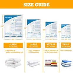 Vacuum Storage Bags 7 Jumbo, Space Saver Sealer Bags With Travel Hand Pump, Airtight Compression Bags For Clothes, Pillows, Comforters, Blankets, Bedding 15 Vacuum Storage Bags 7 Jumbo, Space Saver Sealer Bags With Travel Hand Pump, Airtight Compression Bags For Clothes, Pillows, Comforters, Blankets, Bedding -Songmics Furniture Shop 51wUZM3DK9L