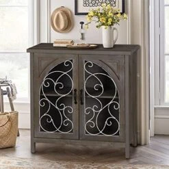 PHI VILLA Buffet Cabinet Sideboard Accent Cabinet With Doors Corner Cabinet Windowpane 2-Door Cabinet For Entryway Dining Room Living Room Console Table Storage Cabinet… -Songmics Furniture Shop 51wVwG7WZtL. AC