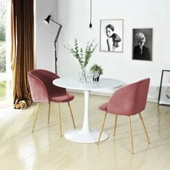 EGGREE Mid-Century Modern Accent Living Room Chair Upholstered Velvet Armchair Kitchen Dining Chair With Solid Steel Leg For Living Room Bedroom Reception Room Accent Furniture,Rose Pink 14 EGGREE Mid-Century Modern Accent Living Room Chair Upholstered Velvet Armchair Kitchen Dining Chair With Solid Steel Leg For Living Room Bedroom Reception Room Accent Furniture,Rose Pink -Songmics Furniture Shop 51wZfBuR3bL