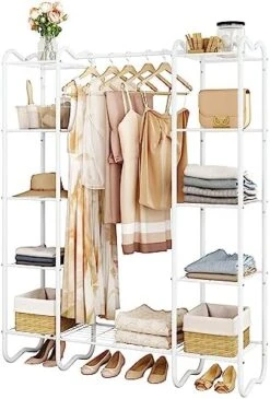Gewudraw Portable Closet Wardrobe Rack, Metal Garment Rack Clothes Organizer, Clothing Rack With Shelves For Hanging Clothes, Freestanding Closet Wire Shelving Clothes Rack -Songmics Furniture Shop 51woonDyI0L. AC