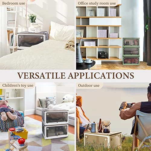 SummerRay Folding Storage Bins With Wheels Stackable Plastic Closet White 18Gal 2pcs 5 SummerRay Folding Storage Bins With Wheels Stackable Plastic Closet White 18Gal 2pcs - Image 5