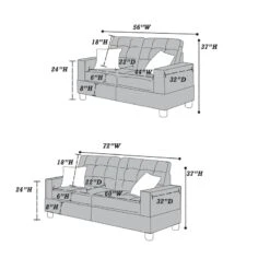 Poundex Bobkona Aria Faux Leather 2 Piece Sofa And Loveseat Set, Espresso -Songmics Furniture Shop 51wr4mmLNQL