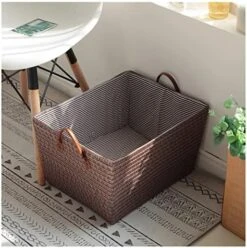 ZHYLing Handmade Basket Basket Fabric Laundry Bag Storage Bag Snacks Books Sundries Container Household Goods Storage Box Rattan Rattan Storage Rattan (Color : Multi) -Songmics Furniture Shop 51wzsIUr2CL. AC