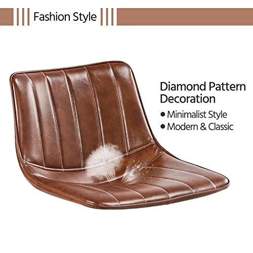 Yaheetech 18" PU Leather Dining Chairs Armless Chairs Indoor/Outdoor Kitchen Dining Room Chairs With Metal Legs Upholstered, Set Of 4, Brown 5 Yaheetech 18" PU Leather Dining Chairs Armless Chairs Indoor/Outdoor Kitchen Dining Room Chairs With Metal Legs Upholstered, Set Of 4, Brown - Image 5