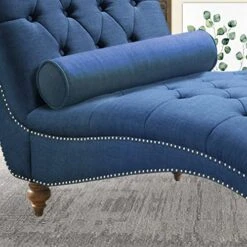 Rosevera Deedee Linen Upholstered Chaise Lounge Chair With Nailhead Trim For Living Room And Bedroom, Standard, Royal Navy 15 Rosevera Deedee Linen Upholstered Chaise Lounge Chair With Nailhead Trim For Living Room And Bedroom, Standard, Royal Navy -Songmics Furniture Shop 51x6rJ0iTgL