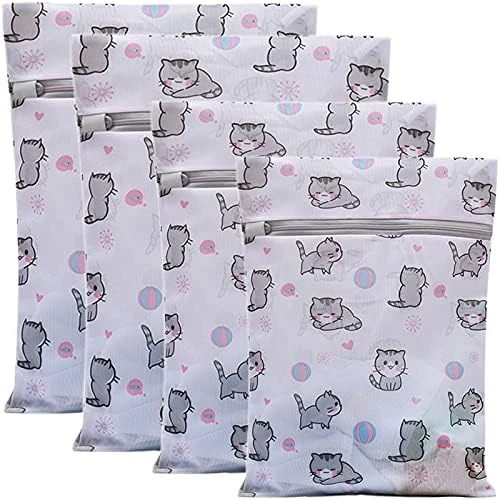 Xducom Mesh Laundry Bags,Set Of 5 Delicate Laundry Bag For Washing Machine,Clothing Washing Bags With Cat Prints,Garment Bags For Laundry,Lingerie Bag,Travel Storage Organize Bag (5 SET, CAT) 6 Xducom Mesh Laundry Bags,Set Of 5 Delicate Laundry Bag For Washing Machine,Clothing Washing Bags With Cat Prints,Garment Bags For Laundry,Lingerie Bag,Travel Storage Organize Bag (5 SET, CAT) - Image 6