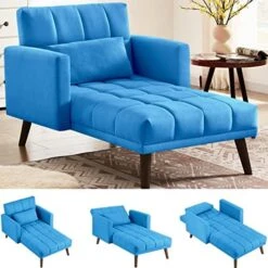 Lamerge Sleeper Sofa Chair Bed, 3-in-1 Convertible Chair Bed With Pillow,Adjustable Backrest Chaise Lounge Sleeper Couch Bed,Velvet Sofa Bed Reclining Chair For Apartment,Solid Wood Legs,Red -Songmics Furniture Shop 51xK u3lXML. AC