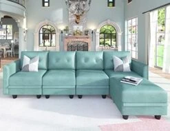 LLappuil Modular Sectional Couch With Reversible Chaise, Modern L Shaped Sofa Left/Right Corner Couch Modular Sofa With Storage Seat, Denim Blue -Songmics Furniture Shop 51xLVZIXL0L. AC