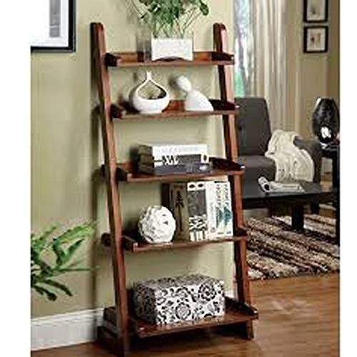 Furniture Of America Lugo Ladder Display Shelf, 5, Brown 1 Furniture Of America Lugo Ladder Display Shelf, 5, Brown