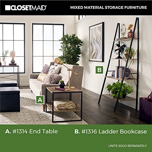 ClosetMaid 1316 4-Tier Wood Ladder Shelf Bookcase, Gray 3 ClosetMaid 1316 4-Tier Wood Ladder Shelf Bookcase, Gray - Image 3