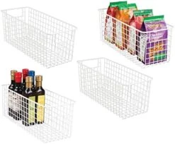 MDesign Shallow Metal Wire Basket For Storage Pantry - Kitchen Organization Basket With Handles - Bin Basket For Organizing Cabinets Or Countertop - Concerto Collection - 4 Pack - Bronze 26 MDesign Shallow Metal Wire Basket For Storage Pantry - Kitchen Organization Basket With Handles - Bin Basket For Organizing Cabinets Or Countertop - Concerto Collection - 4 Pack - Bronze -Songmics Furniture Shop 51xT8mE bUL. AC