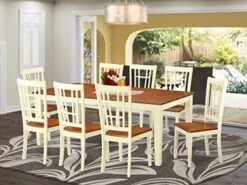 EAST WEST FURNITURE 9 PC Dining Room Set-Dining Table With 8 Wooden Dining Chairs -Songmics Furniture Shop 51xTW5SdLqL. AC
