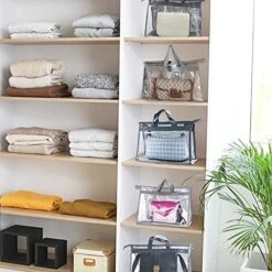 9Pcs Clear Handbag Storage Dust Cover Organizer Bags, Transparent Dustproof Purse Protector Storage Bag With Zipper Handles For Closet Shelf--3 Sizes (Grey) 12 9Pcs Clear Handbag Storage Dust Cover Organizer Bags, Transparent Dustproof Purse Protector Storage Bag With Zipper Handles For Closet Shelf--3 Sizes (Grey) -Songmics Furniture Shop 51xXsxmPeNL