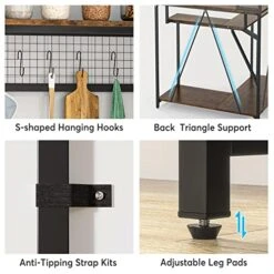 Tribesigns Corner Baker’s Rack For Kitchen, Kitchen Storage Rack With 15 Hanging Hooks, And 8 Shelves, Multipurpose Microwave Stand Spice Organizer, Coffee Bar Station Utility Organization Shelf 11 Tribesigns Corner Baker’s Rack For Kitchen, Kitchen Storage Rack With 15 Hanging Hooks, And 8 Shelves, Multipurpose Microwave Stand Spice Organizer, Coffee Bar Station Utility Organization Shelf -Songmics Furniture Shop 51xYs9AUaYL