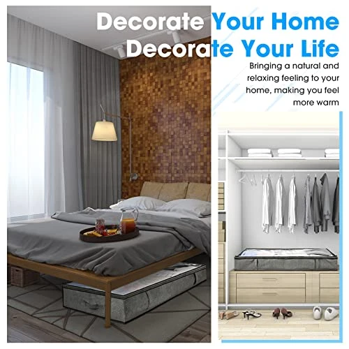 10 Pcs Under Bed Storage Containers Large Capacity 100L Underbed Bedroom Clothes Toys Shoe Storage Organizer Bags Foldable Blankets Comforters Drawer Bins With Clear Window Handles, 39 X 20 X 6 Inch 7 10 Pcs Under Bed Storage Containers Large Capacity 100L Underbed Bedroom Clothes Toys Shoe Storage Organizer Bags Foldable Blankets Comforters Drawer Bins With Clear Window Handles, 39 X 20 X 6 Inch - Image 7