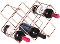Buruis Countertop Wine Rack - 10 Bottle Wine Holder For Red White Wine Storage - Freestanding Metal Wine Rack - Small Tabletop Wine Rack - Modern Wine Bottle Holder - Silver -Songmics Furniture Shop 51xdqHHsMaL. AC