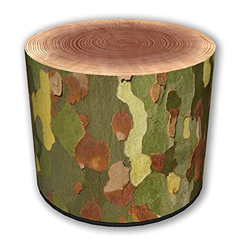 ZTOZZ Round Pouf Indoor - Printed Ottoman Foot Stool For Dining, Living Room Or Bedroom With Removable Cover - Platan Print 1 ZTOZZ Round Pouf Indoor - Printed Ottoman Foot Stool For Dining, Living Room Or Bedroom With Removable Cover - Platan Print