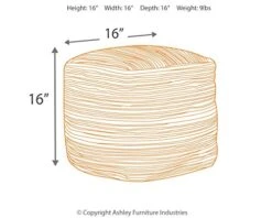 Signature Design By Ashley Absalom Hemp Pouf, 16 X 16 Inches, Multicolored -Songmics Furniture Shop 51xmxmdjqtL