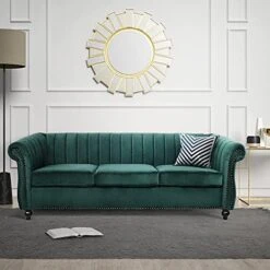 NOSGA Modern Contemporary Sofa Couch With Deep Button Tufting Dutch Velvet, Solid Wood Frame And Wood Legs (Gray) 21 NOSGA Modern Contemporary Sofa Couch With Deep Button Tufting Dutch Velvet, Solid Wood Frame And Wood Legs (Gray) -Songmics Furniture Shop 51xnehHaFtL. AC