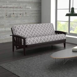 Nirvana Futons Luxor Urban Loft Sleeper Collection Full Size Dark Espresso Westfield Futon Frame, Mattress And Fynn Futon Cover Set