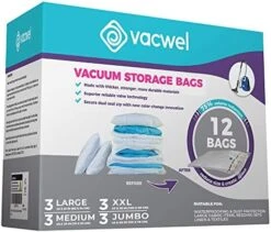 Vacwel 3-Pack XXL - Vacuum Storage Bags - Space Saver Bags For Clothes Storage – XL Comforters - Mattress Topper - Blanket Storage – Vacuum Sealer Bags – Ziplock Sealed - 3x XXL Bags (47x35in) - Bonus 1x Large Bag (32x21in) 23 Vacwel 3-Pack XXL - Vacuum Storage Bags - Space Saver Bags For Clothes Storage – XL Comforters - Mattress Topper - Blanket Storage – Vacuum Sealer Bags – Ziplock Sealed - 3x XXL Bags (47x35in) - Bonus 1x Large Bag (32x21in) -Songmics Furniture Shop 51xoa0w8X2L. AC