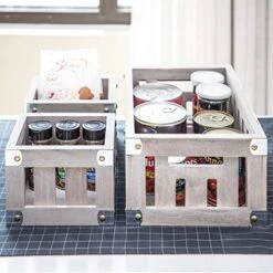 Home Zone Living Wood Storage Crate For Organization And Storage, 3 Pack, Brown