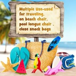 8 Pieces Beach Towel Clips Beach Chair Clips Jumbo For Pool Lounge Chair, Cruise Clothes Lines, Patio And Holiday Pool (Beach Style) -Songmics Furniture Shop 51y0m69yxlL