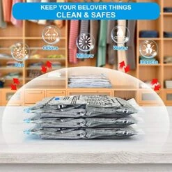 Vacuum Storage Bags 8 Pack(4Jumbo, 4Large), Premium Space Saver Bags For Clothes Duvets Blankets Pillows Comforters, Travel Storage. (8pack) (8 Pack) 9 Vacuum Storage Bags 8 Pack(4Jumbo, 4Large), Premium Space Saver Bags For Clothes Duvets Blankets Pillows Comforters, Travel Storage. (8pack) (8 Pack) -Songmics Furniture Shop 51yGbumIJnL