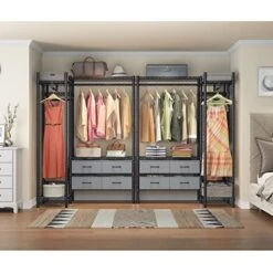 VIPEK L20 L Shaped Garment Rack Corner Adjustable Clothing Rack Heavy Duty Coat Rack With 4 Fabric Drawers, Compact Freestanding Clothes Rack Metal Wardrobe Closet Rack For Cloakroom, Black -Songmics Furniture Shop 51yJOEweAOL